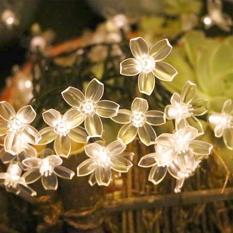 Flower String Lights,Fairy Sakura String Lights Cherry Blossom Lights 10FT Set of 20 LED for Garden Wedding