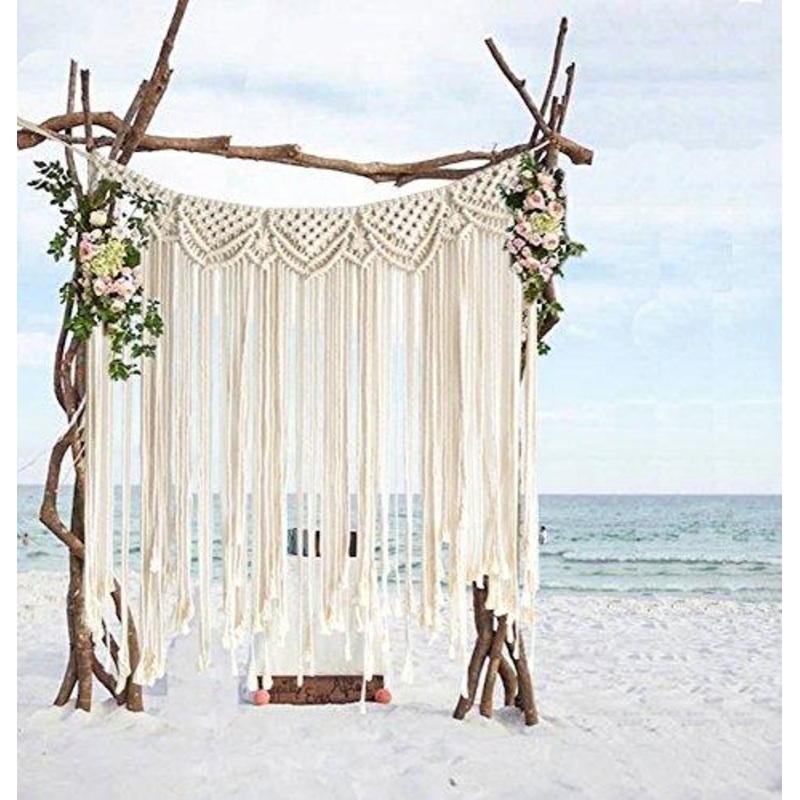 Macrame Wall Hanging Boho Wedding Hanger Cotton Handmade Backdrop Decorations