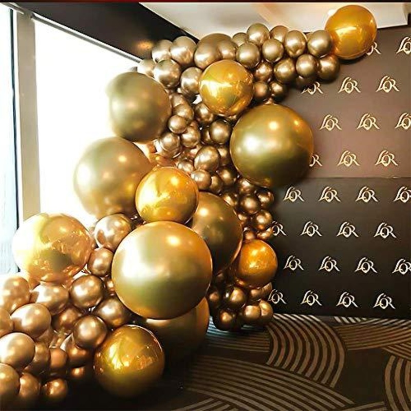 Metallic Gold Balloon Kit 110PCS 18In 12In 5In Gold Balloon Arch Garland For Festival Picnic Family Engagement, Wedding, Birthday Party