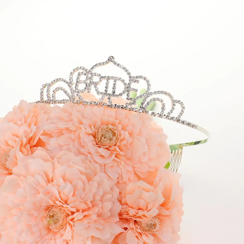 Rhinestone Paved Bride Message Bridal Wedding Tiara