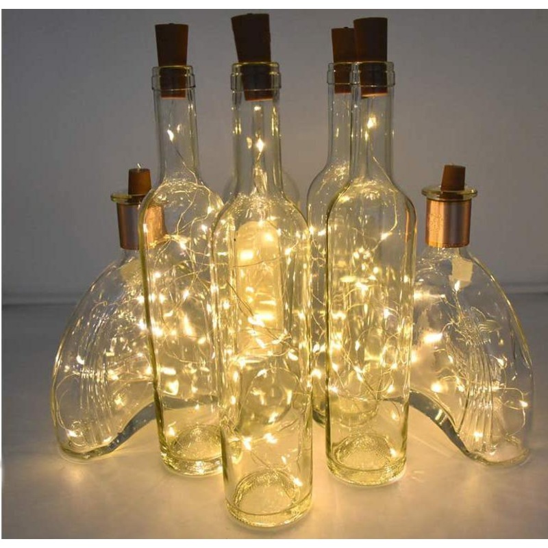 Wine Bottle Lights with Cork for DIY Party Christmas Wedding Decoration