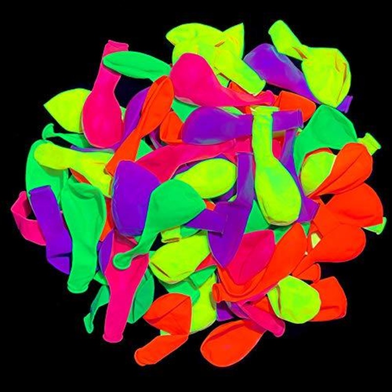 100pcs Neon Glow Party Balloons for Birthday and Wedding Decorations