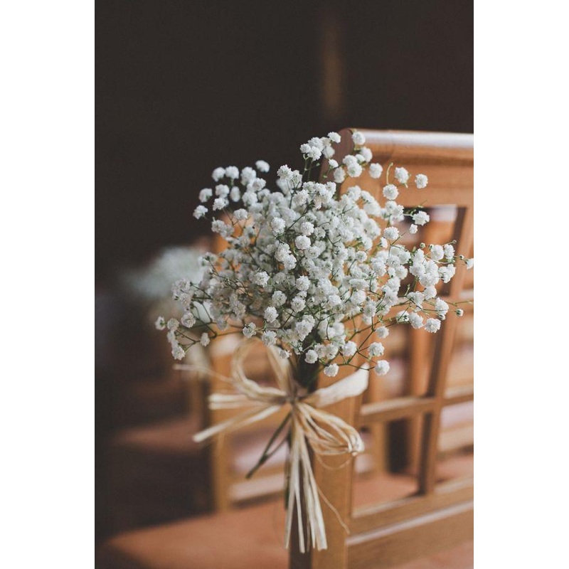 12PCS White Baby's Breath Flowers Decorations DIY Floral Bouquets Arrangement For Wedding
