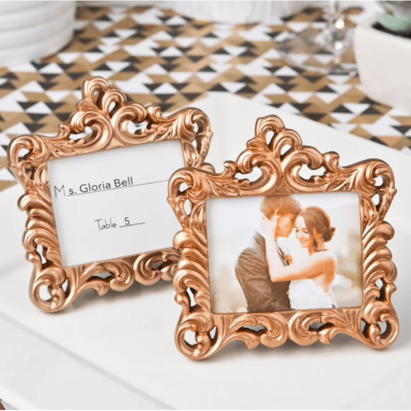 2pcs Rose Gold Place Card Frame - Baroque Style Photo Frame Place Card Holder Small Picture Frame-Wedding Table Number Ideas