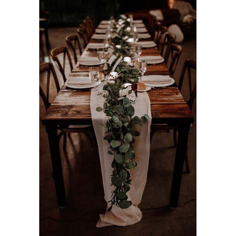 4pcs 6.5 Feet Artificial Eucalyptus Garland with Willow Leaves Faux Greenery Garland for Wedding