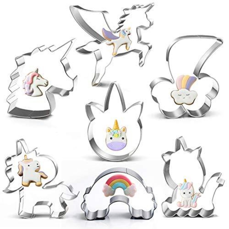 7 Pieces Unicorn Cookie Cutter Set for Kids Holiday Wedding Birthday Favors