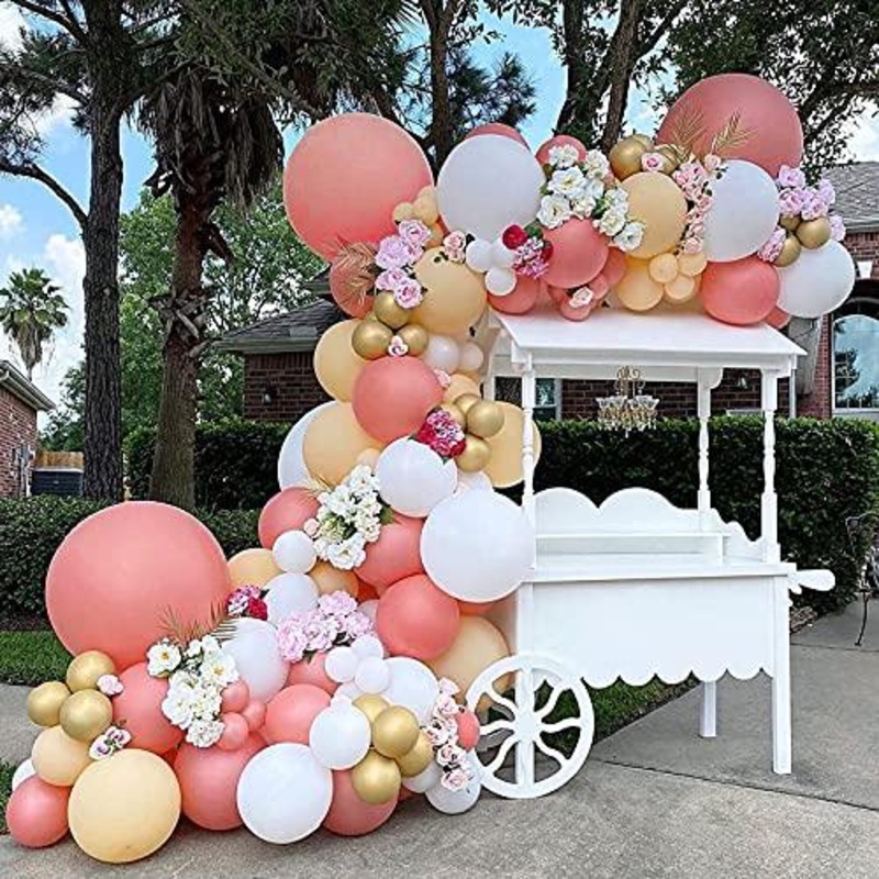 92pcs Party Balloon Arch kit Peach Coral Balloons Party Decoration Baby Show Birthday Wedding Backdrop Decor