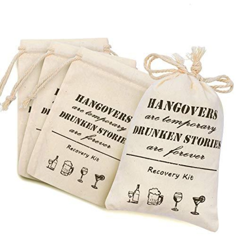 Bachelorette Hangover Kit Bags, Cotton Wedding Survival Recovery Kit Bags Bridal Shower Bachelorette Party Favor Gift Decoration