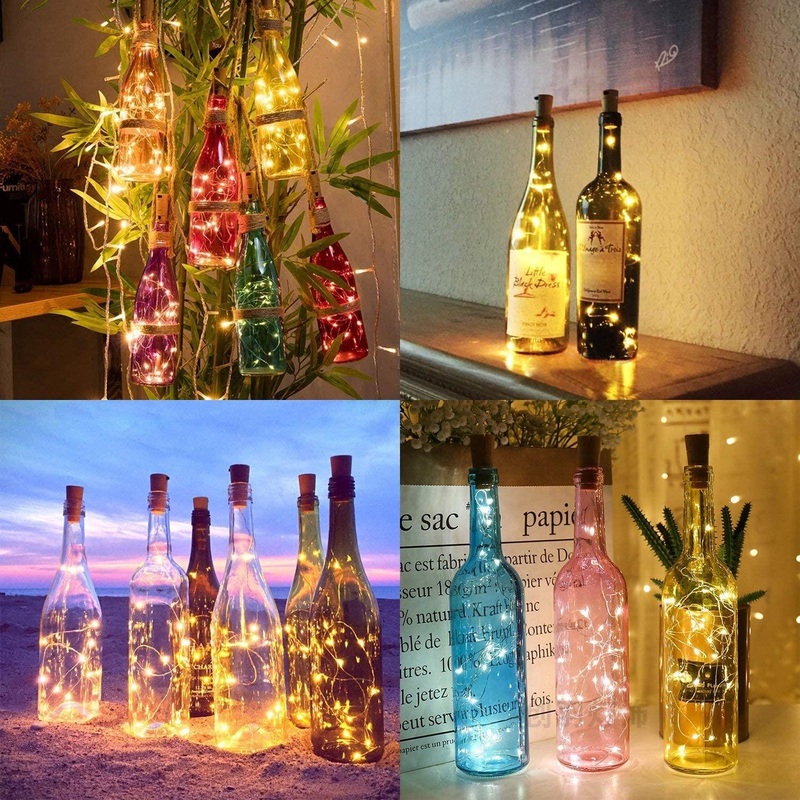 Battery Operated Fairy Mini Wire Cork Lights  For Bottles Crafts Party Wedding Halloween Christmas Decorations