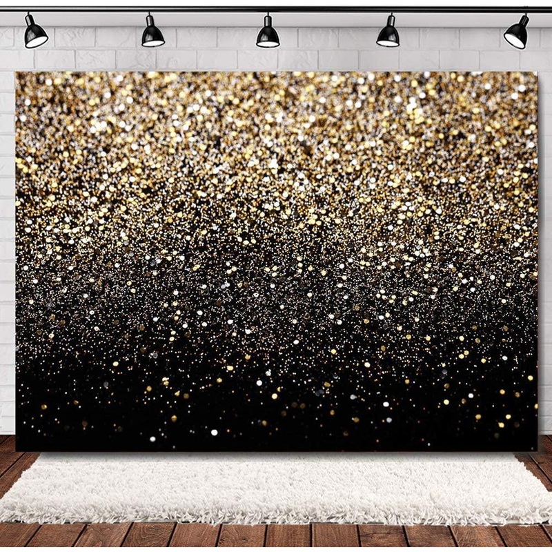 Gold Backdrop Glitter Backdrop Gold Spots Backdrop Black and Gold Backdrop Wedding Backdrop