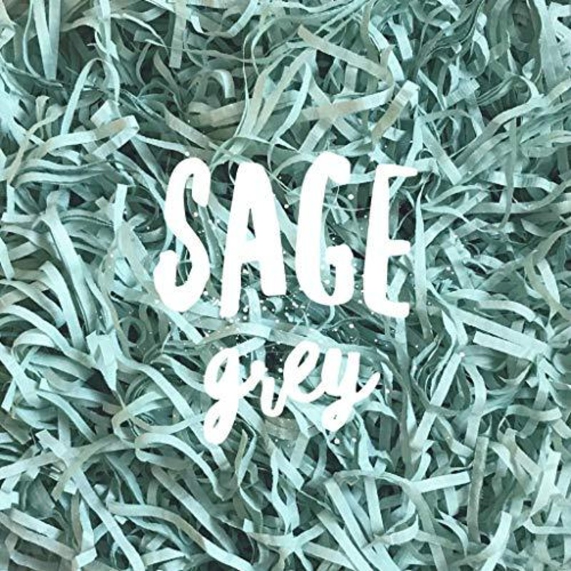 Sage Grey Dusty Green Shredded Tissue Paper Shred Hamper Gift Box Fill Baby Shower Wedding Party Christmas Decor