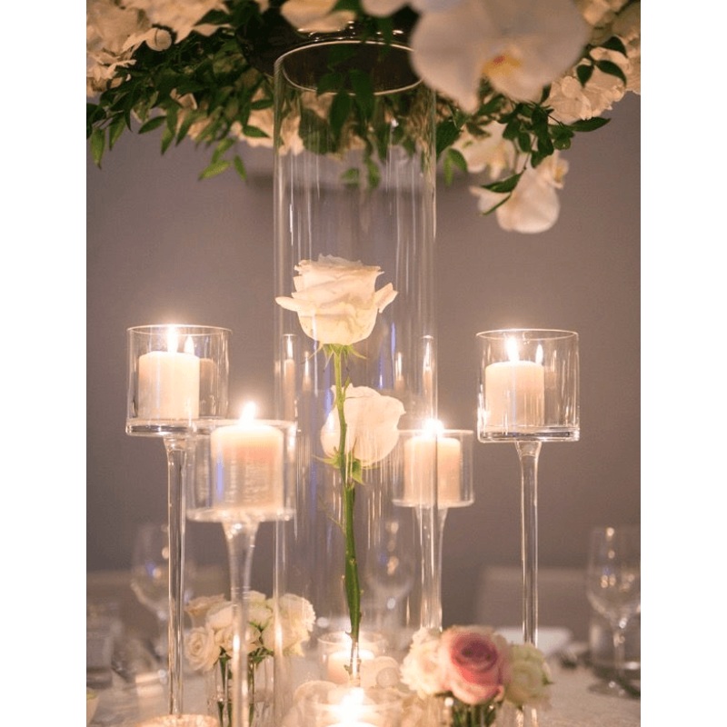 Set of 24 Flameless Flickering Votive Tea Lights Candles for Wedding Centerpieces