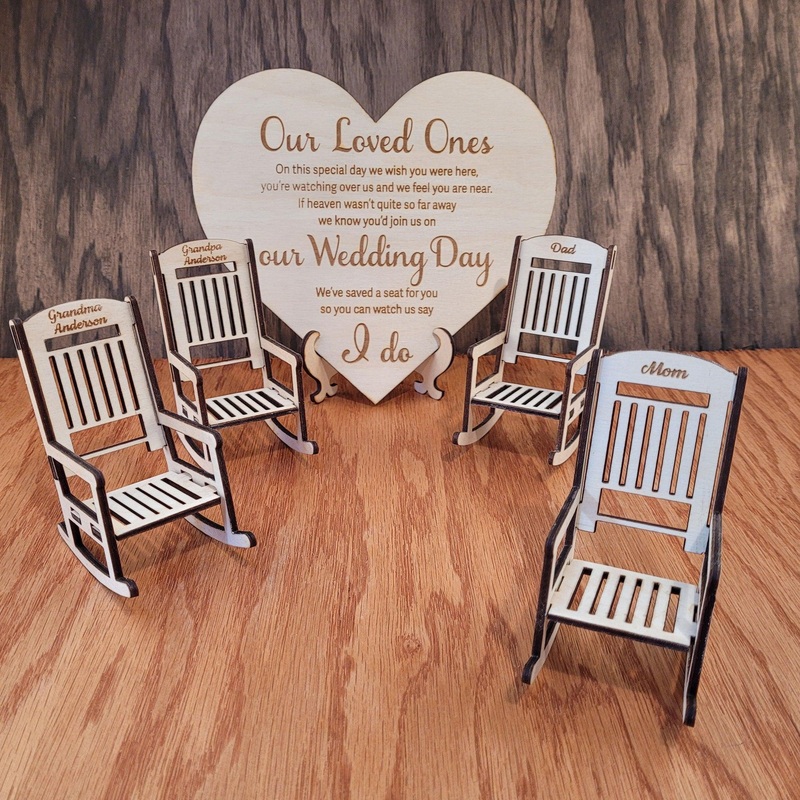 Wedding Day Remembrance Memorial Set - Personalized Chairs for Loved Ones