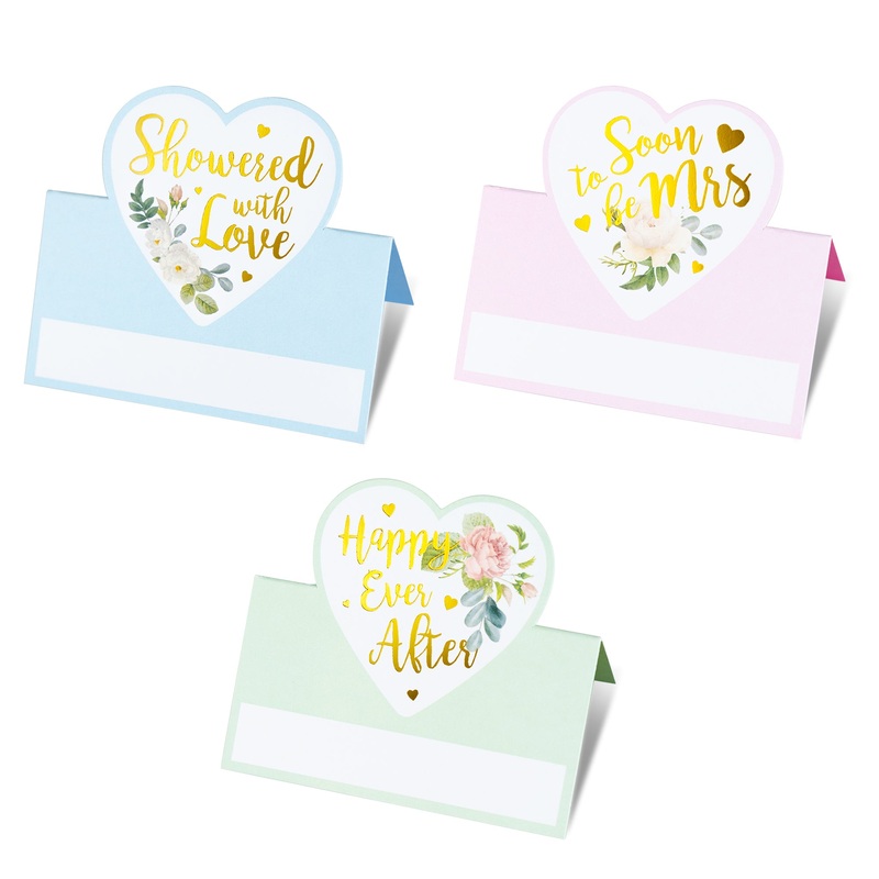 Bridal Shower & Wedding Paper Name Cards for Table Setting (36pcs)