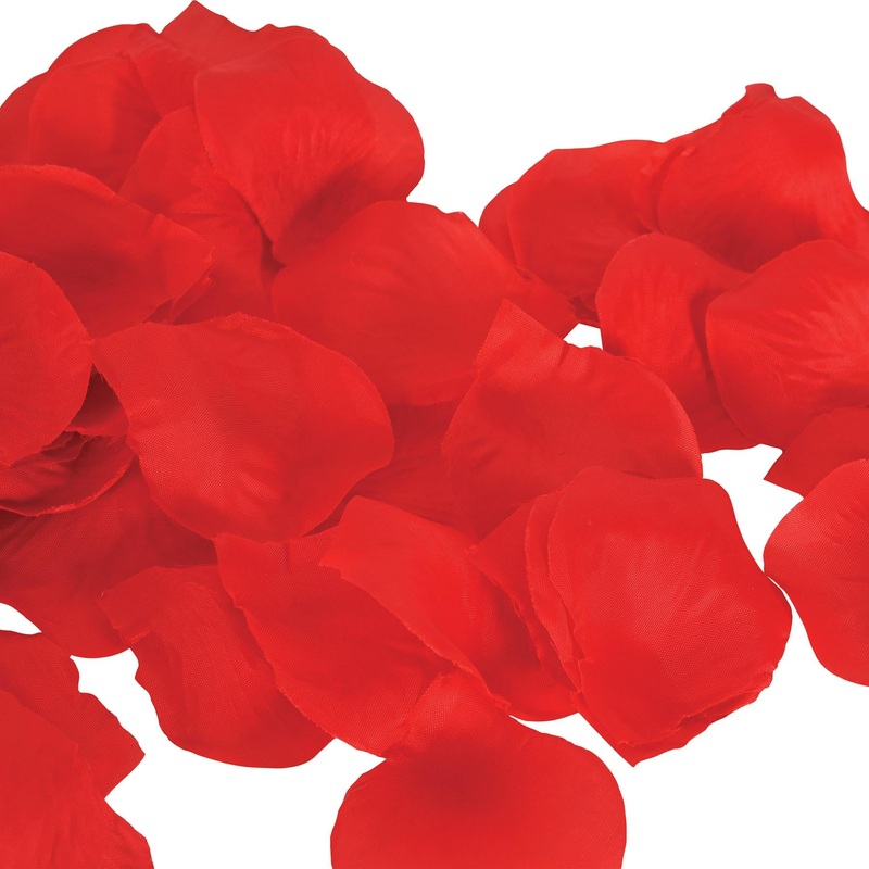 Red Fabric Rose Petals (12 Packages)