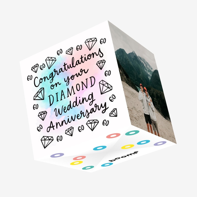 Congratulations 60th Wedding Anniversary Confetti-exploding Greetings Card