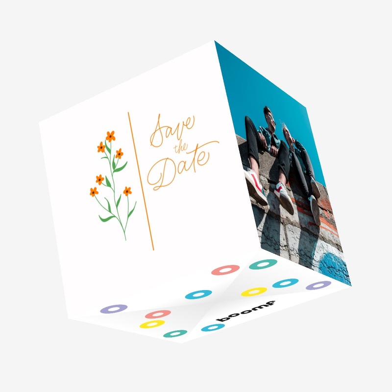 Cute Flower Wedding Invitation Confetti-exploding Greetings Card