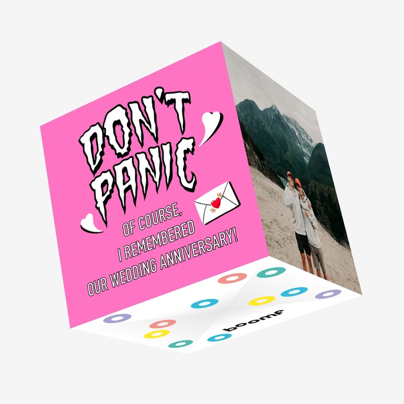 Don't Panic I Remember Wife Wedding Anniversary Confetti-exploding Greetings Card