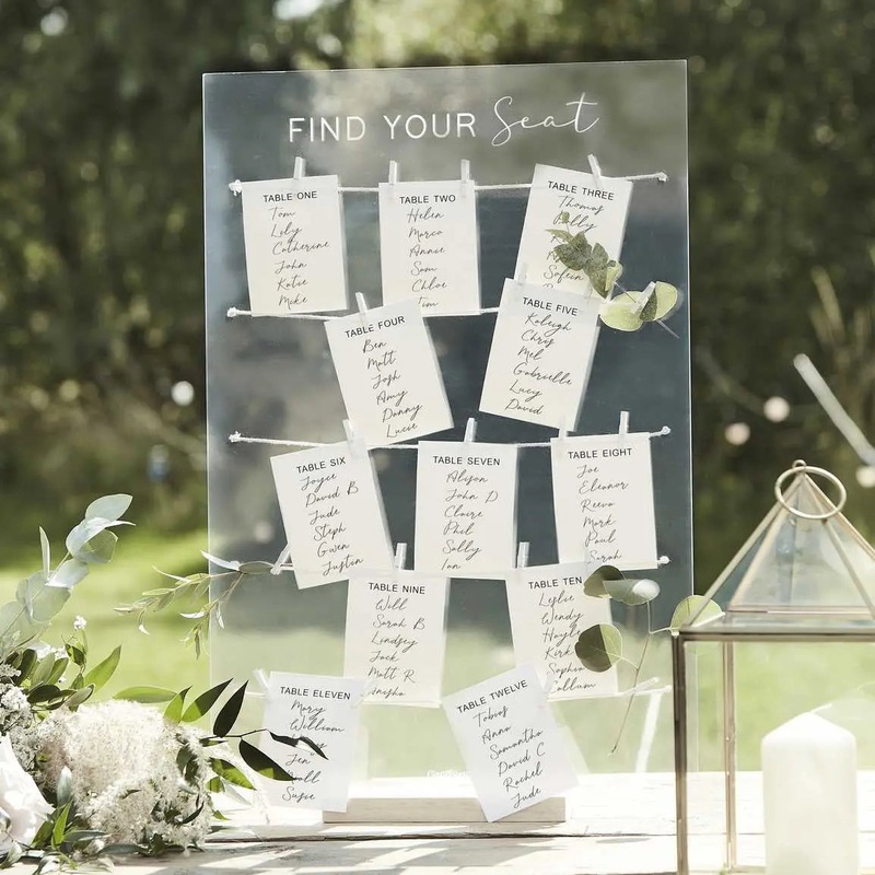 Ginger Ray Acrylic Wedding Table Plan Kit - PICK UP ONLY