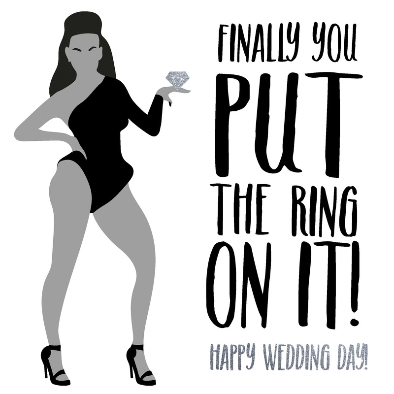 Happy Wedding Day Sexy Lady With A Diamond Ring