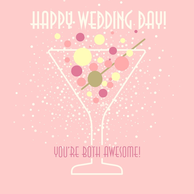 Happy Wedding Day You're Both Awesome Pink Cocktail