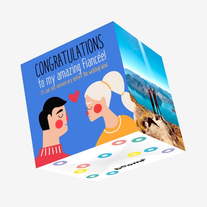 Last Anniversary Before Wedding Fiancee Confetti-exploding Greetings Card