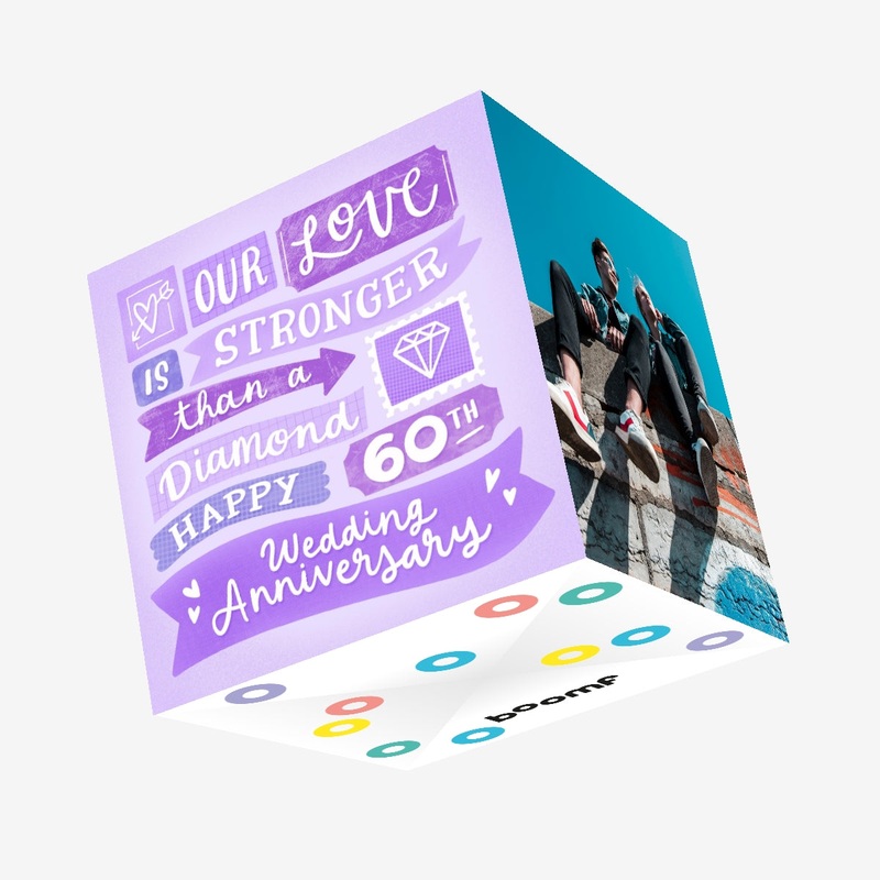 Love Stronger Than A Diamond 60th Wedding Anniversary Confetti-exploding Greetings Card