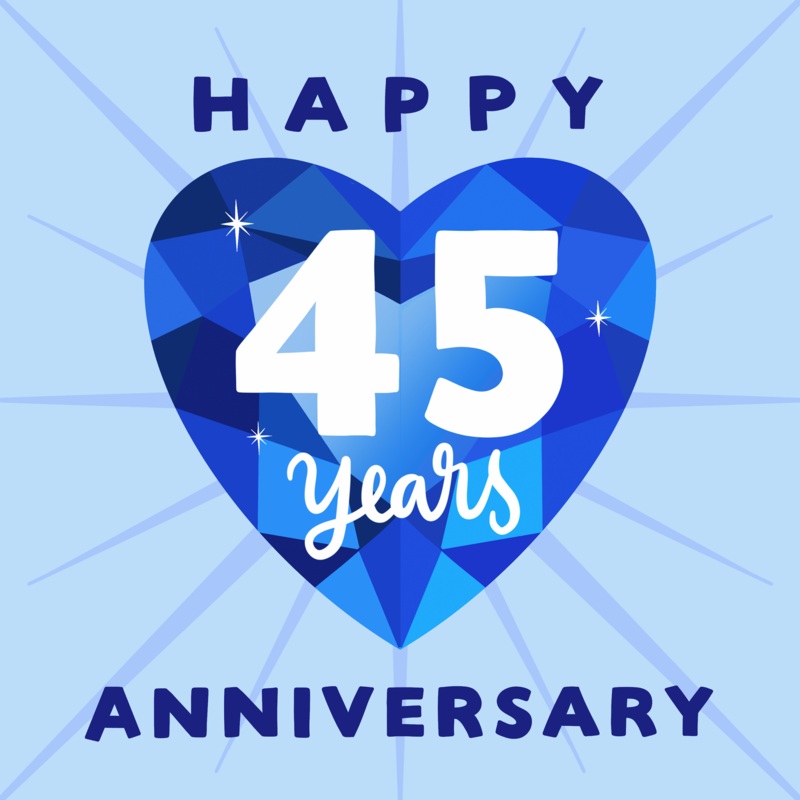 Sapphire Heart Wedding Anniversary Card
