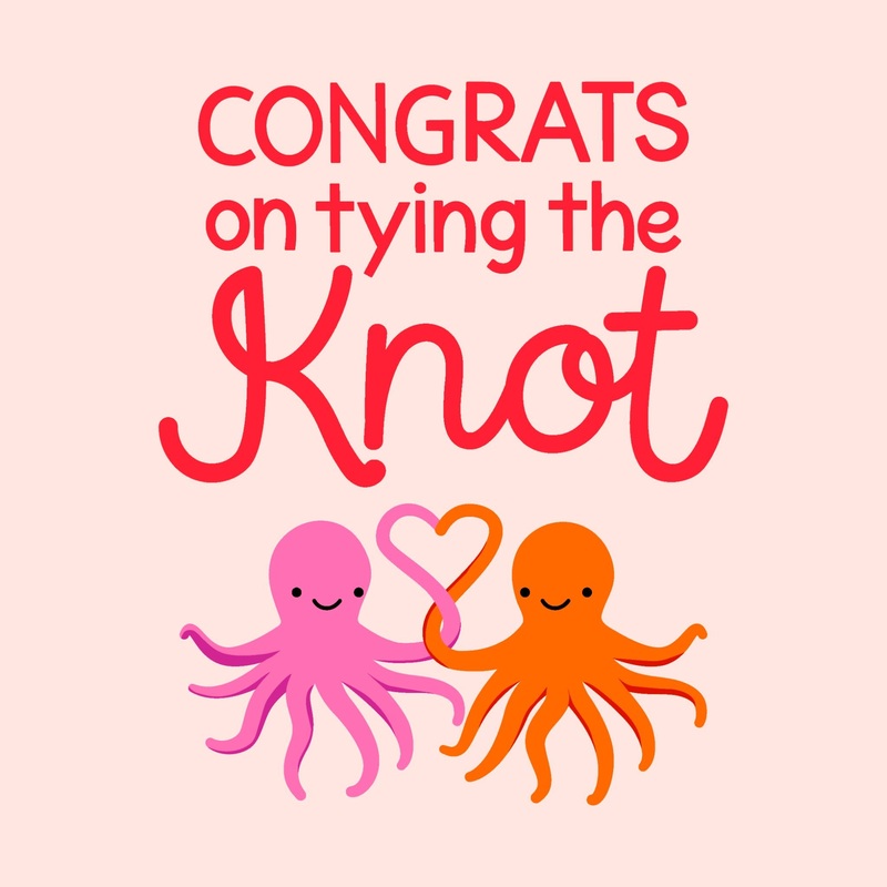 Tying The Knot Octopuses Wedding Card