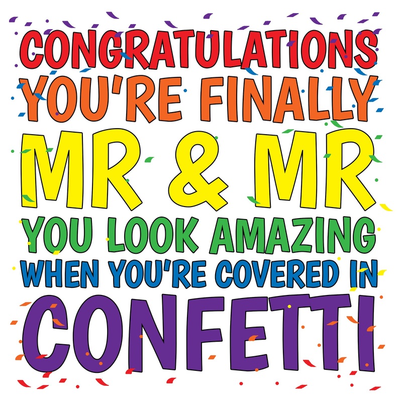Wedding Confetti Mr Mr Card