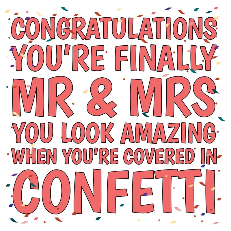 Wedding Confetti Mr Mrs Card