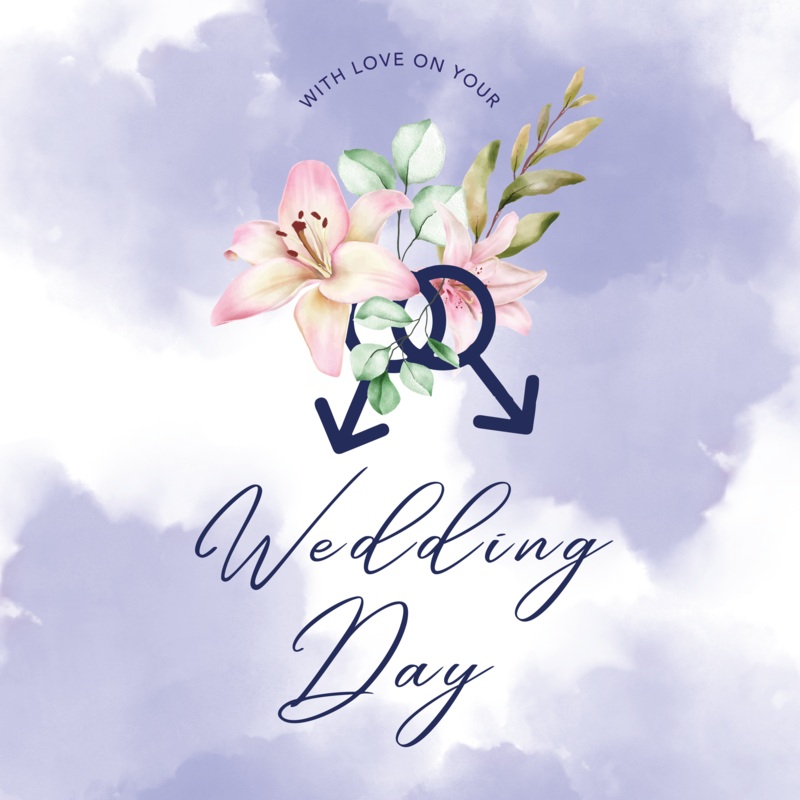 With Love Same Sex Male Wedding Card