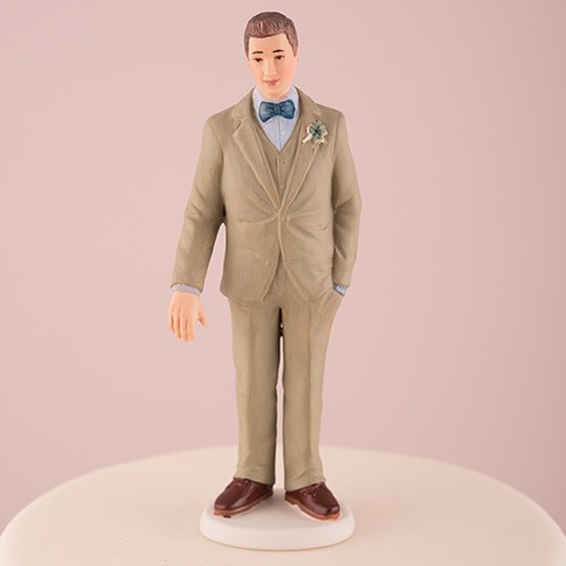 Woodland Groom Porcelain Figurine Wedding - Cake Topper