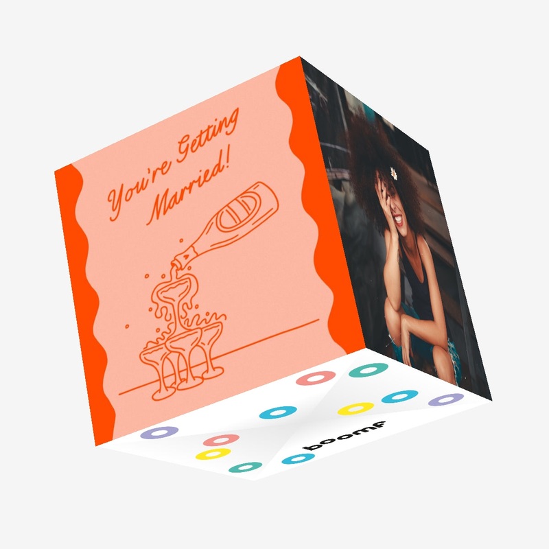 Champagne Pour Wedding/Engagement Confetti-exploding Greetings Card