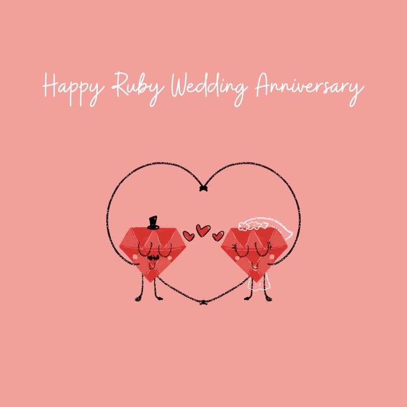 Happy Ruby Wedding Anniversary Cute Ruby Couple
