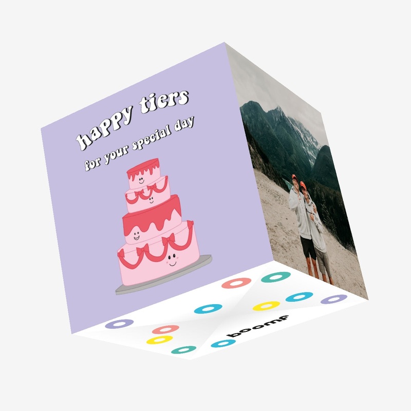 Happy Tiers Wedding Confetti-exploding Greetings Card