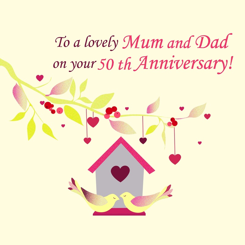 Mum And Dad Happy 50th Wedding Anniversary Card