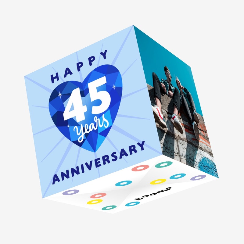 Sapphire Heart Wedding Anniversary Confetti-exploding Greetings Card