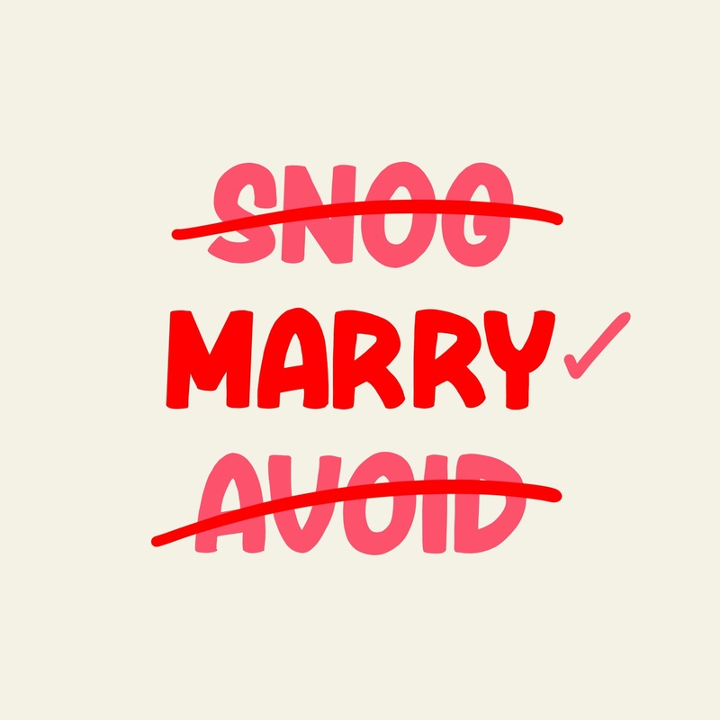 Snog, Marry, Avoid Wedding Card