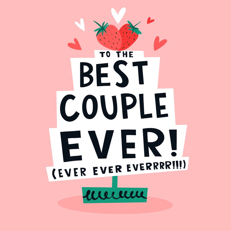 To The Best Couple Ever Strawberries Wedding Card