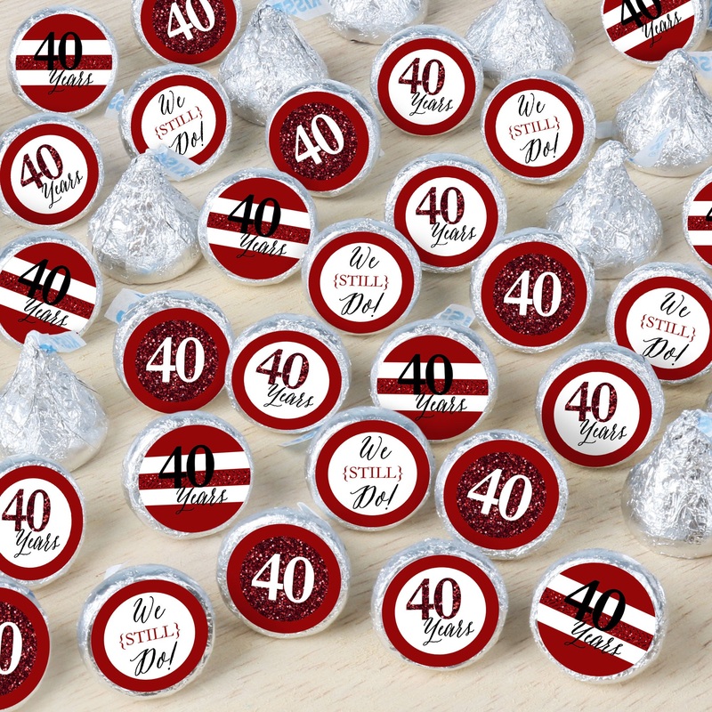 We Still Do - 40th Wedding Anniversary - Anniversary Party Small Round Candy Stickers - Party Favor Labels - 324 Count