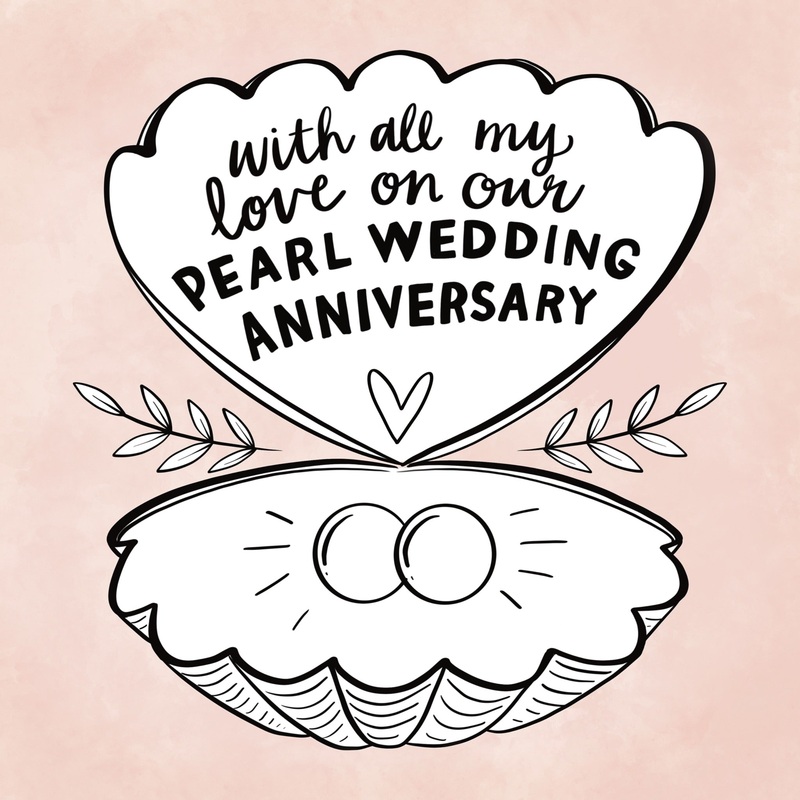 With All My Love Pearl Wedding Anniversary Card