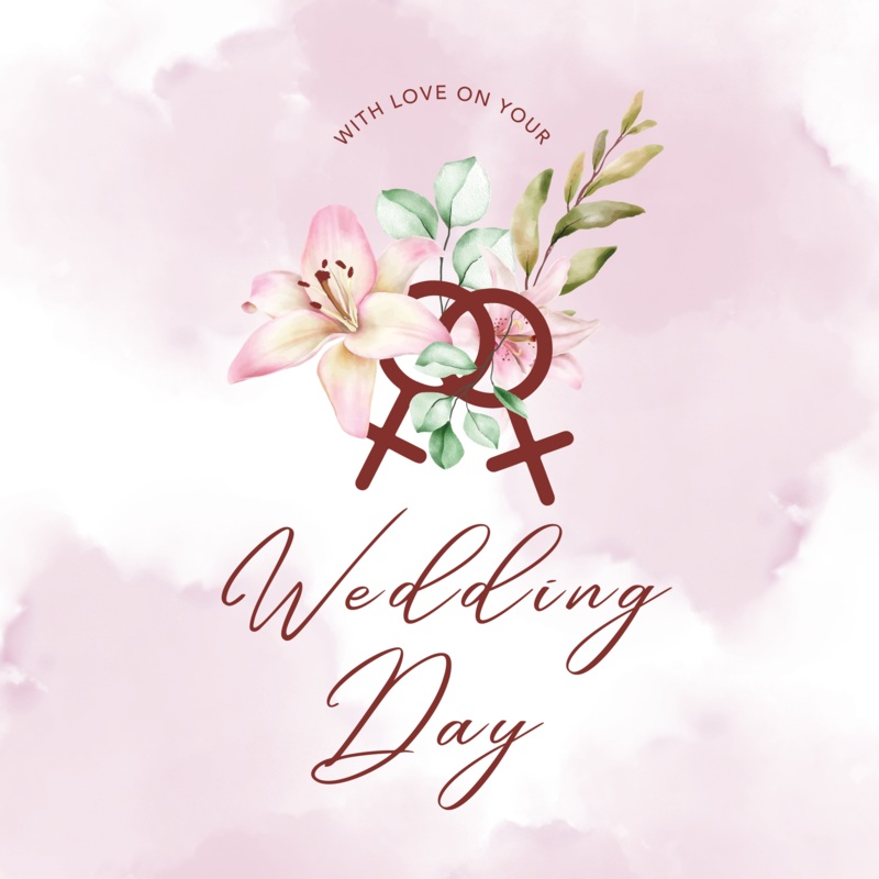 With Love Same Sex Female Wedding Card