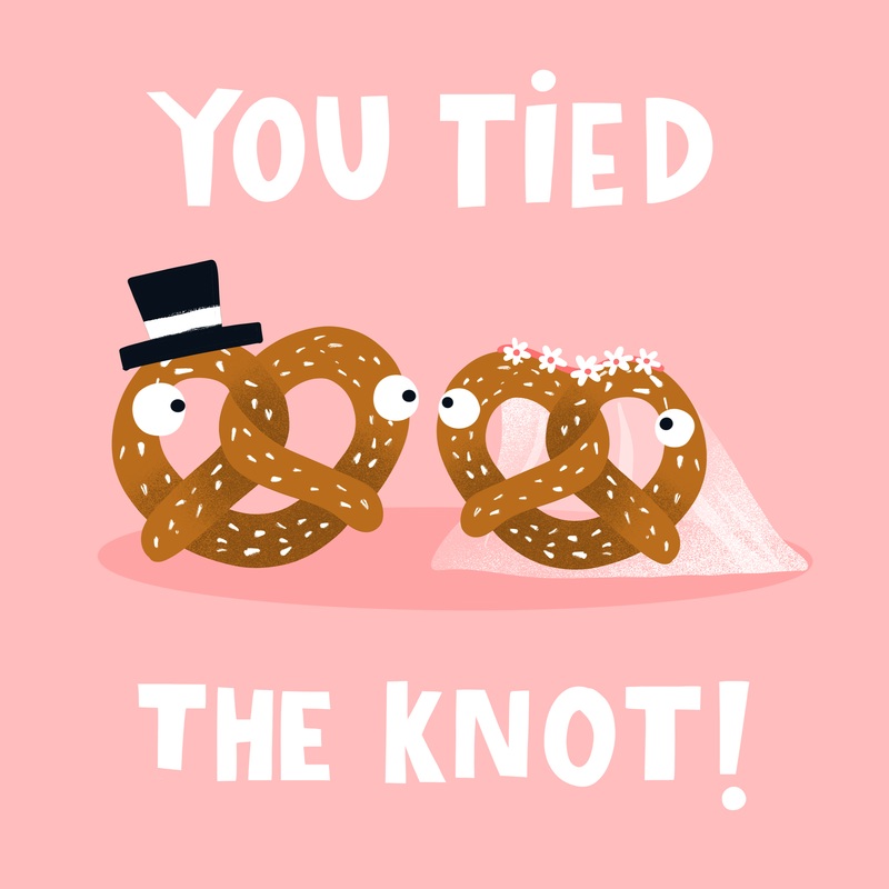 You Tied The Knot Pretzel Wedding Card