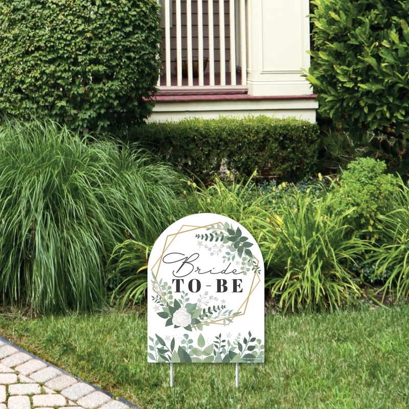 Boho Botanical Bride - Outdoor Lawn Sign - Greenery Bridal Shower and Wedding Party Yard Sign - 1 Piece