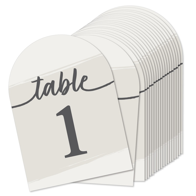 Champagne Elegantly Simple - Wedding Receptions, Parties or Events Double-Sided 5 x 7 inches Cards - Table Numbers - 1-20
