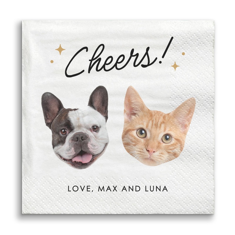 Custom Face Napkins - Cheers Pets Wedding