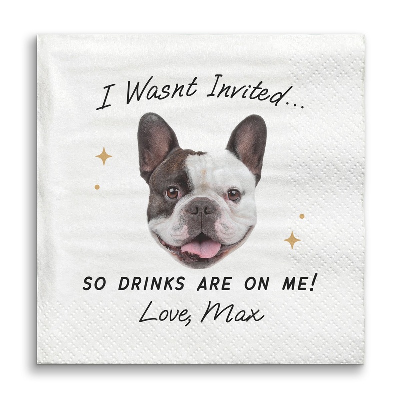 Custom Face Napkins - Drinks On Me Pet Wedding