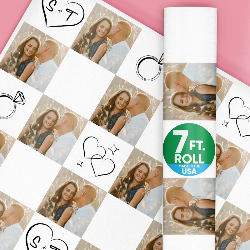 Custom Photo Wrapping Paper - Wedding Rings