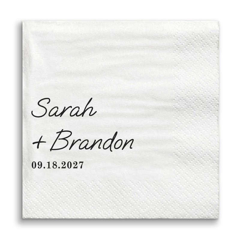 Custom Text - Simple Wedding Script Napkins
